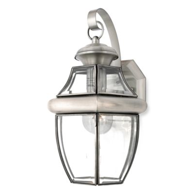 Buy Newbury 1-Light Outdoor Wall Fixture with Pewter Finish from Bed Bath & Beyond